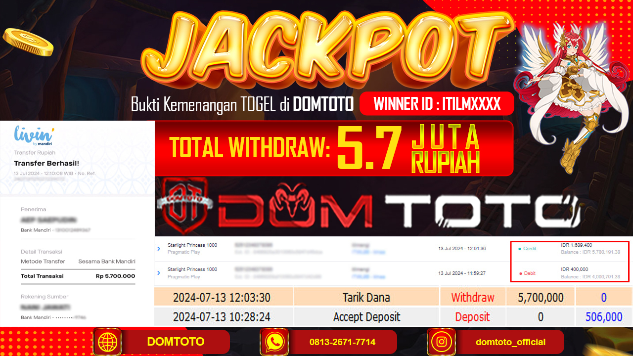 JACKPOT SLOT PRAGMATIC STARLIGHT PRINCESS 1000 13  JULI 2024 